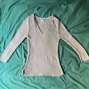 Cream ribbed sweater project long sleeve